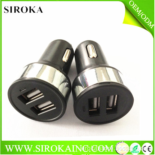 2015 NEW design 5V 2.1A+1A Mini USB Car Charger for iPhone/ Tablet